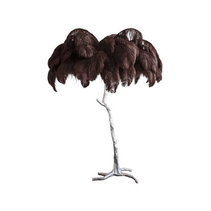 Ostrich Feather Brass Standing Lamp Floor Lamp