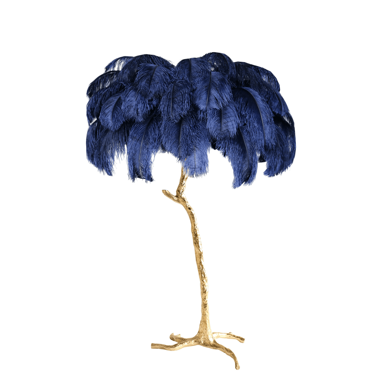 Ostrich Feather Brass Standing Lamp Floor Lamp