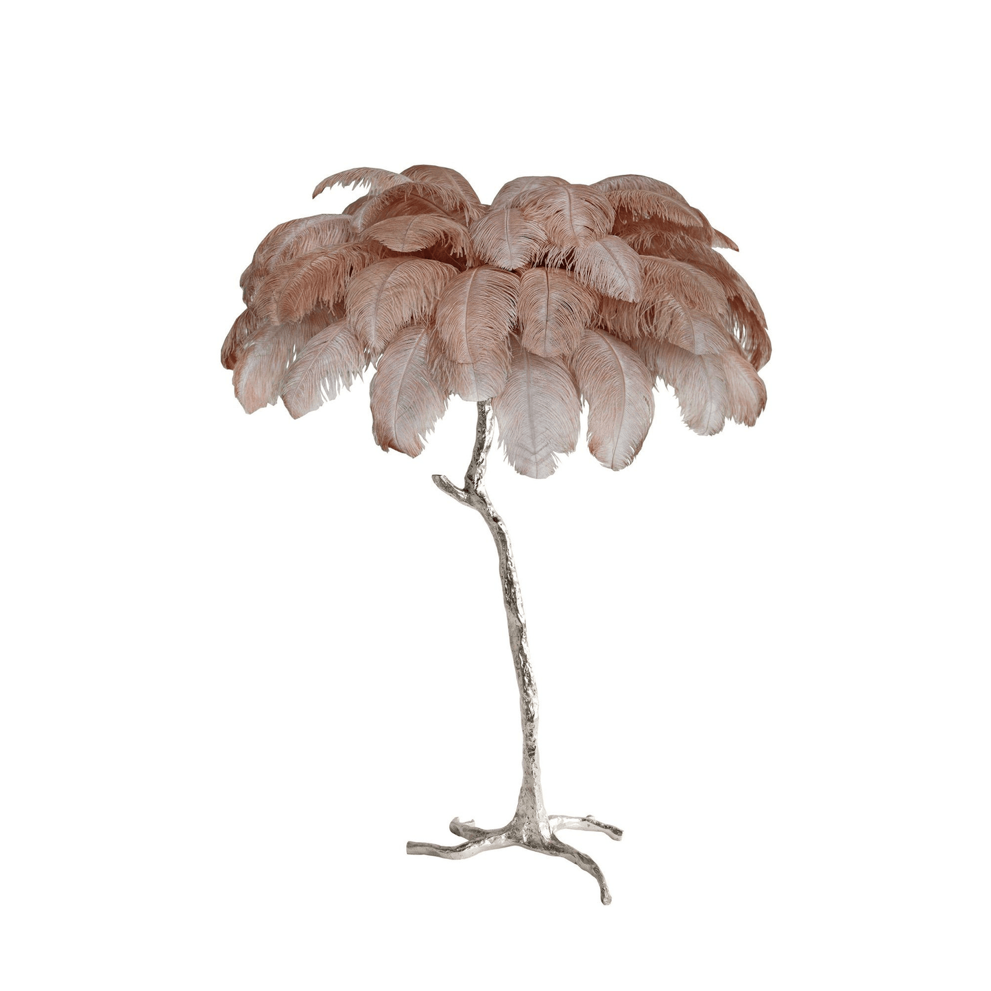 Ostrich Feather Brass Standing Lamp Floor Lamp