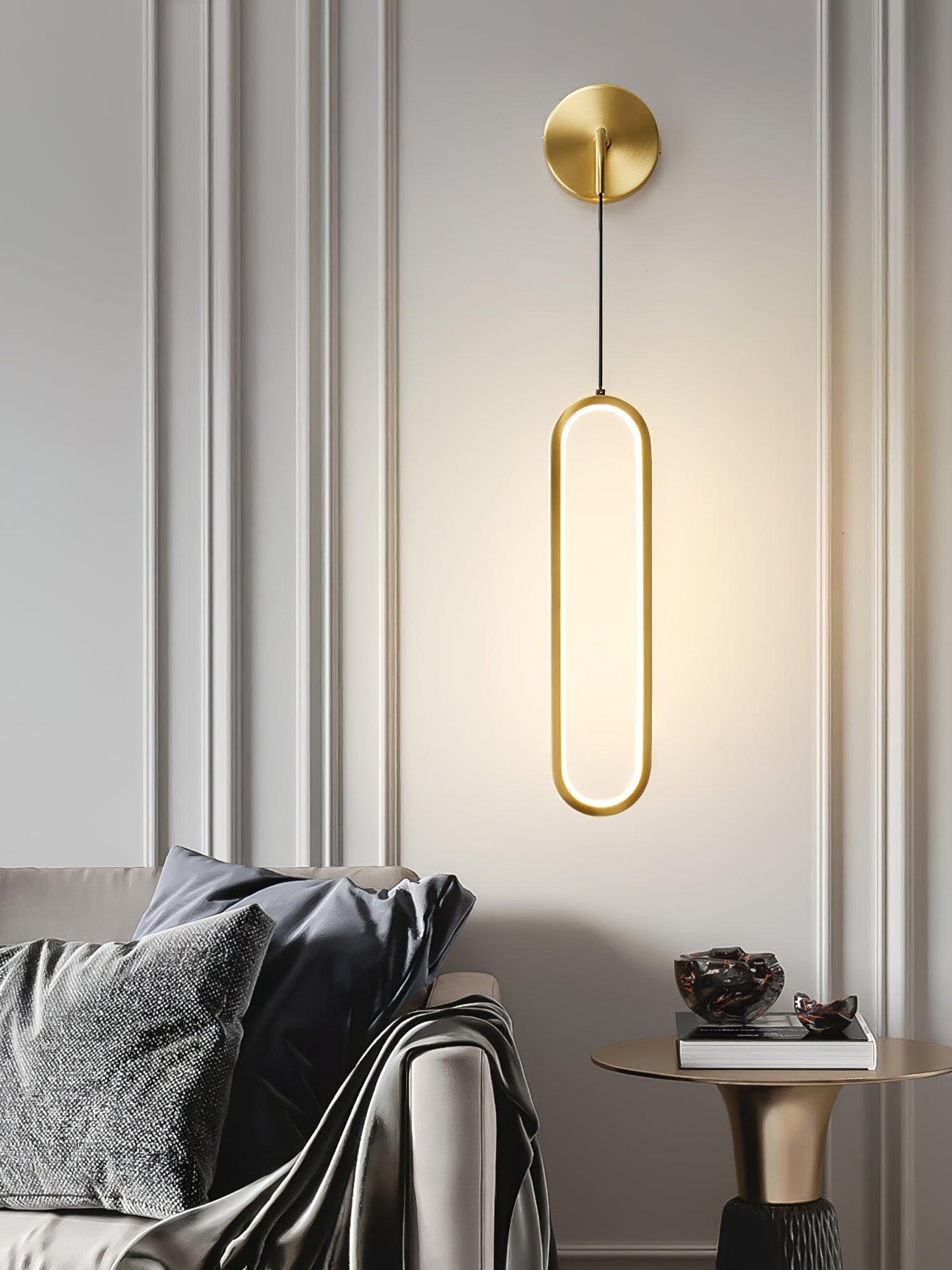 Oval LED Brass Wall light Wall Lamp
