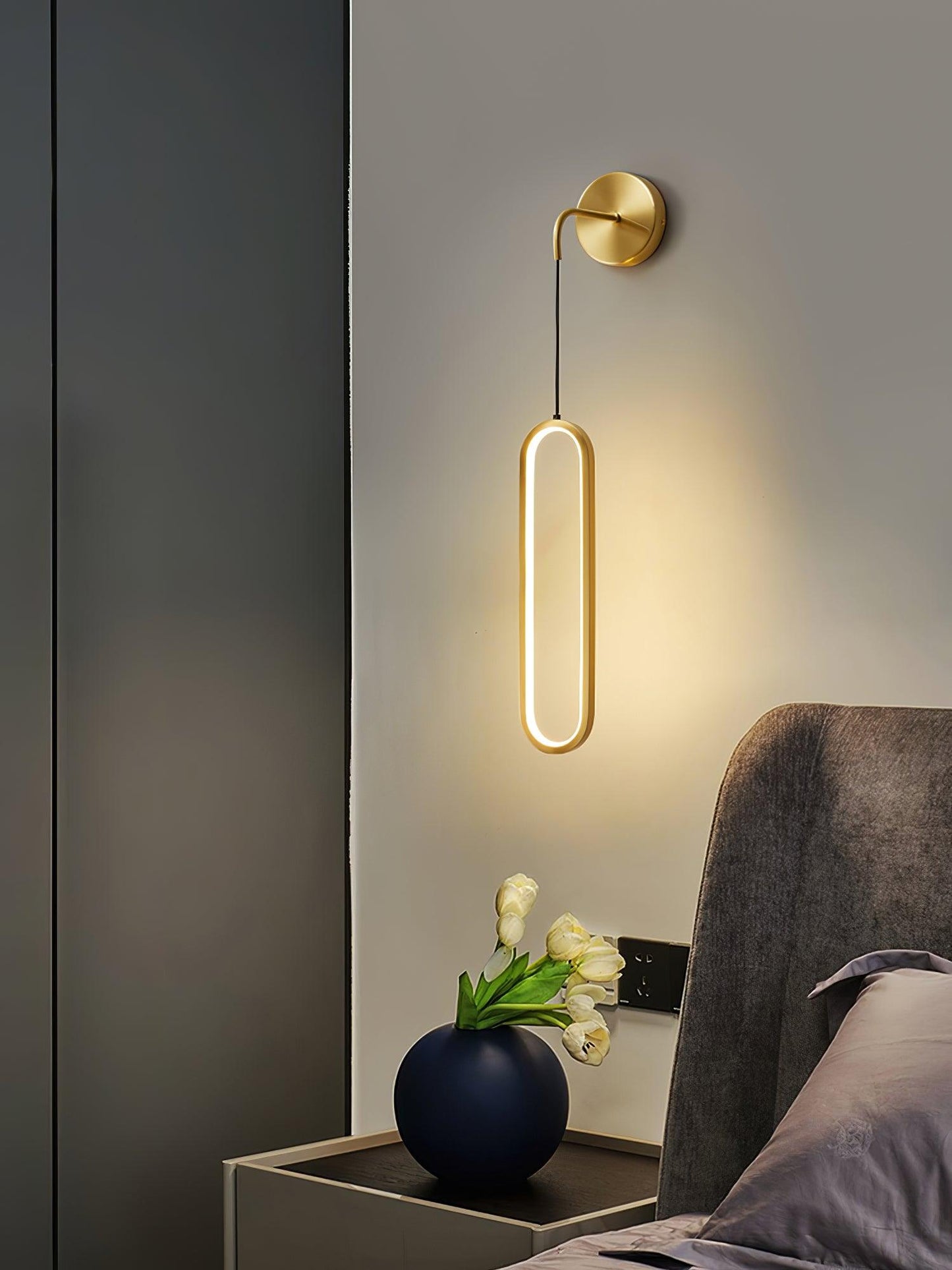 Oval LED Brass Wall light Wall Lamp
