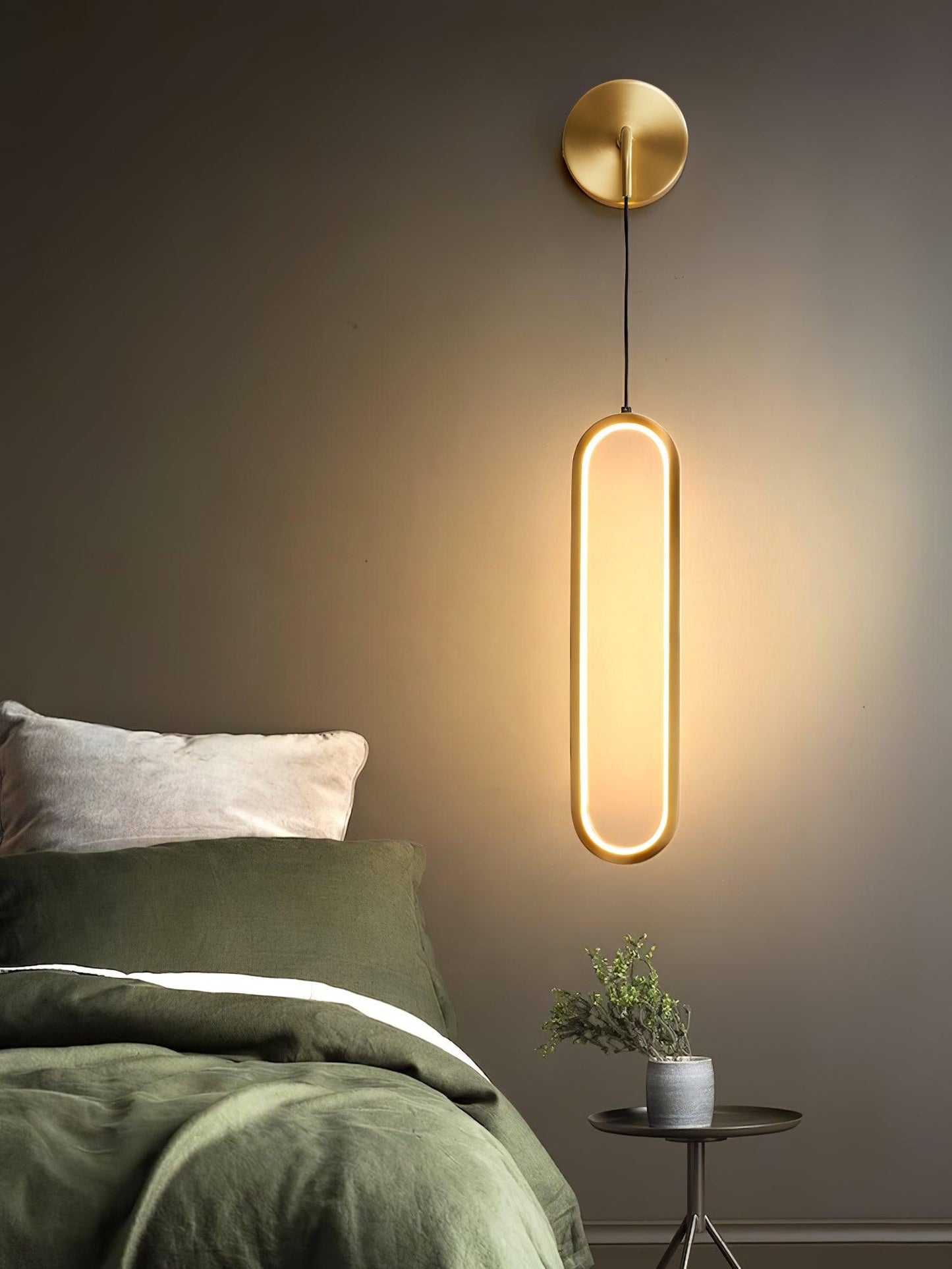 Oval LED Brass Wall light Wall Lamp