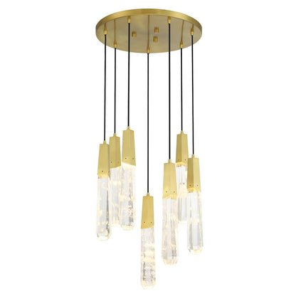 Drifting Droplets 7 Light 20" Wide LED Crystal Multi Light Pendant with Rock Crystallite