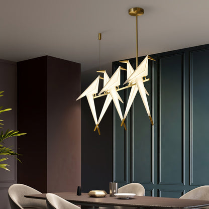 Paper Crane Bird LED Pendant light Chandelier