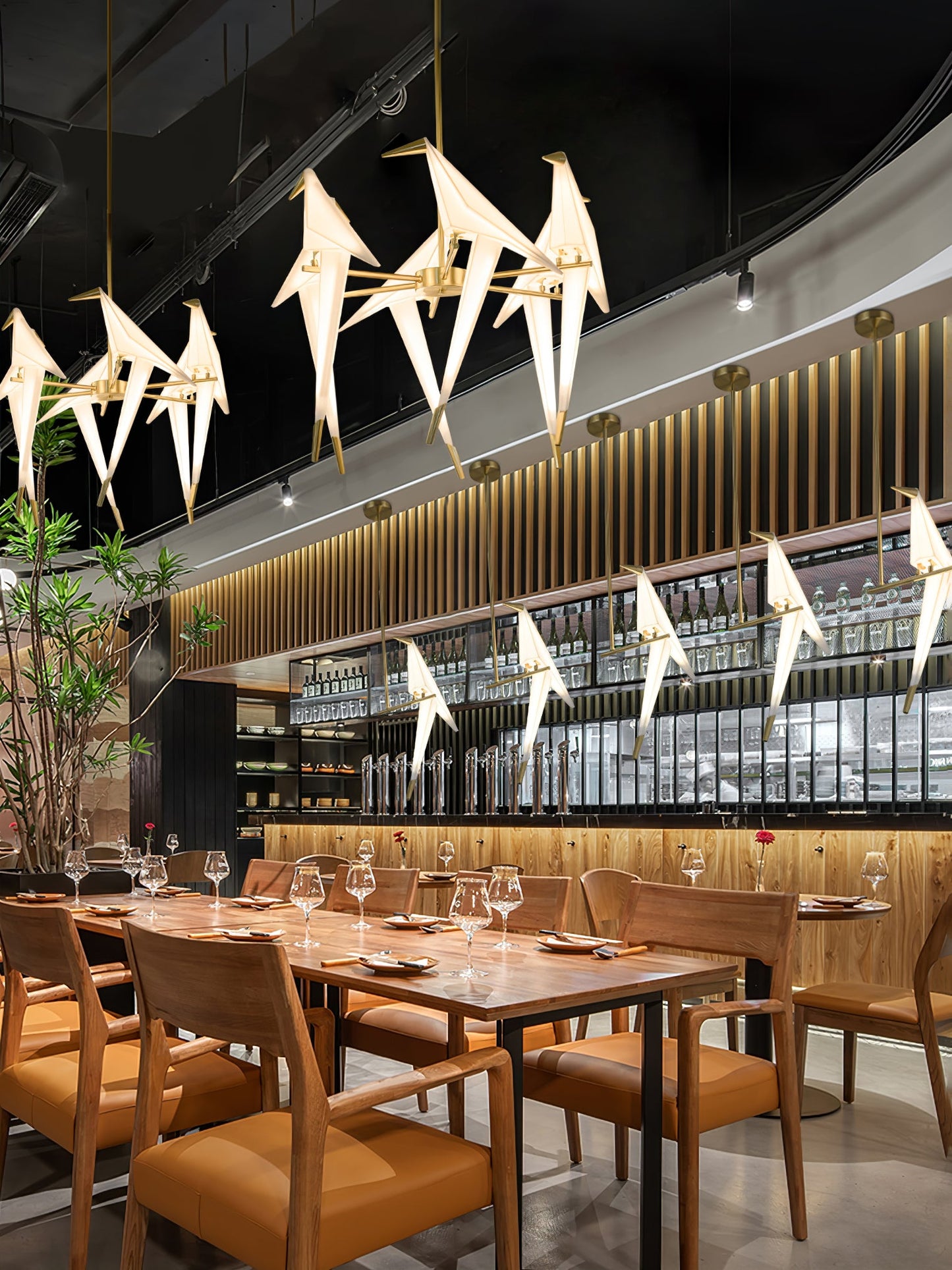 Paper Crane Bird LED Pendant light Chandelier