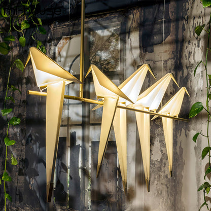 Paper Crane Bird LED Pendant light Chandelier