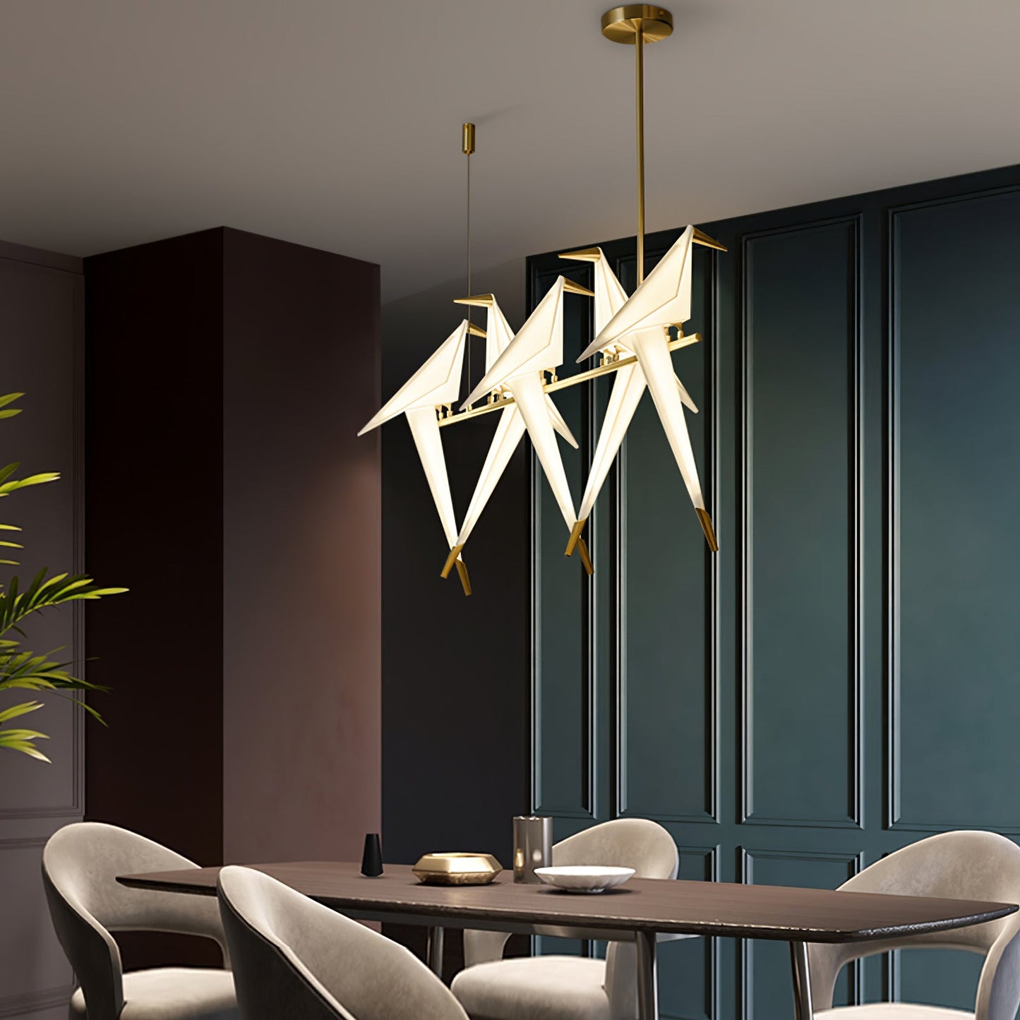 Paper Crane Bird LED Pendant light Chandelier