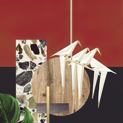 Paper Crane Bird LED Pendant light Chandelier