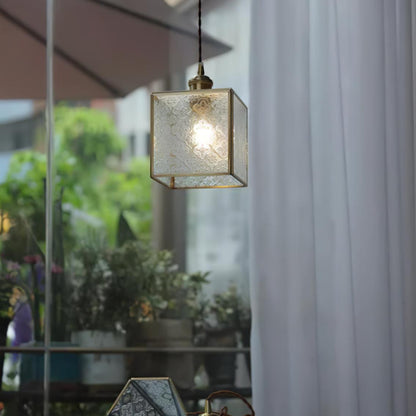 Patterned Glass Houselight Pendant Lamp