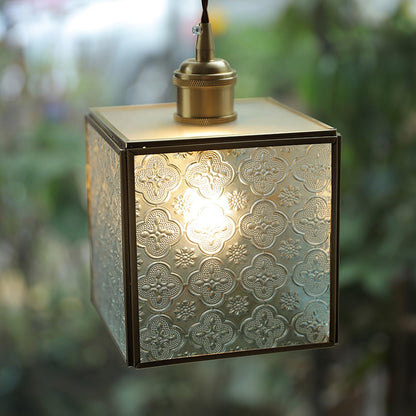 Patterned Glass Houselight Pendant Lamp