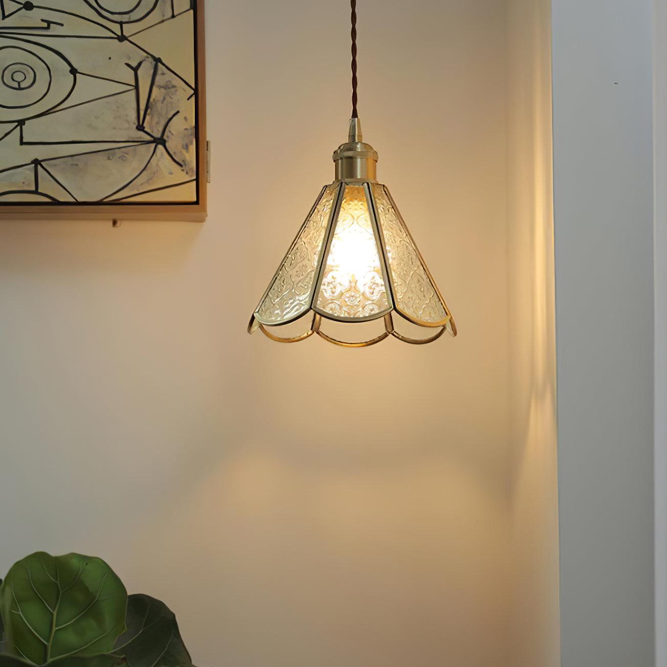 Patterned Glass Houselight Pendant Lamp