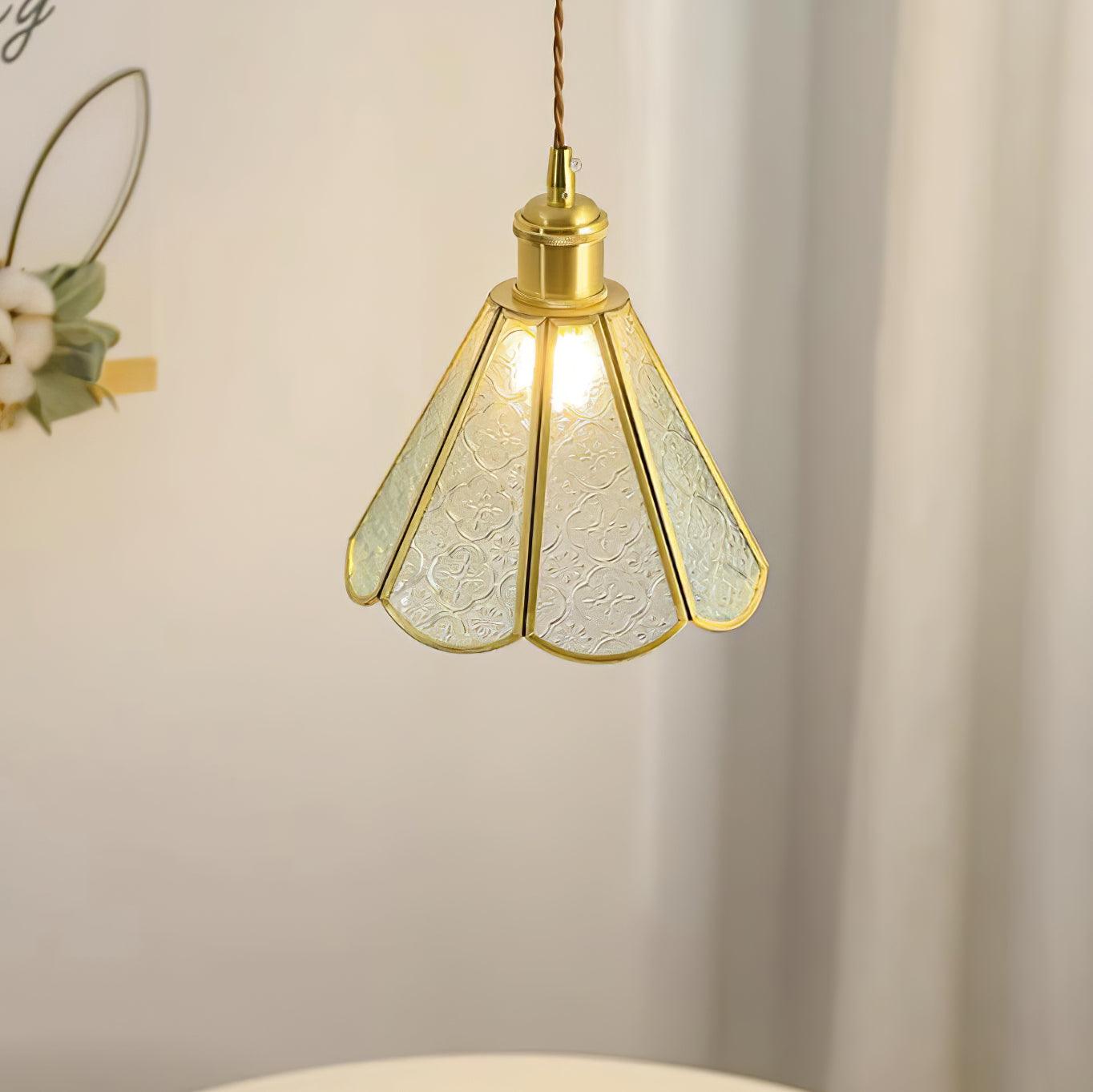 Patterned Glass Houselight Pendant Lamp