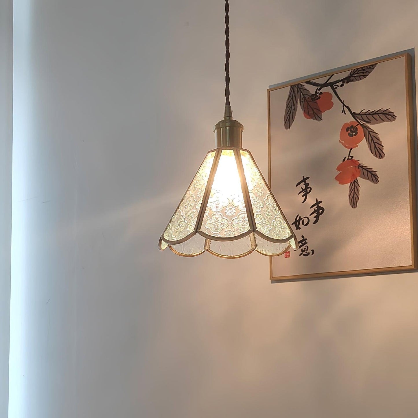 Patterned Glass Houselight Pendant Lamp
