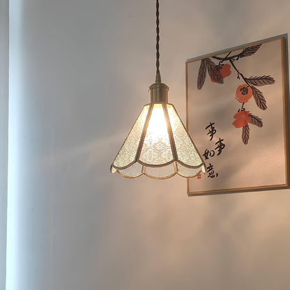 Patterned Glass Houselight Pendant Lamp