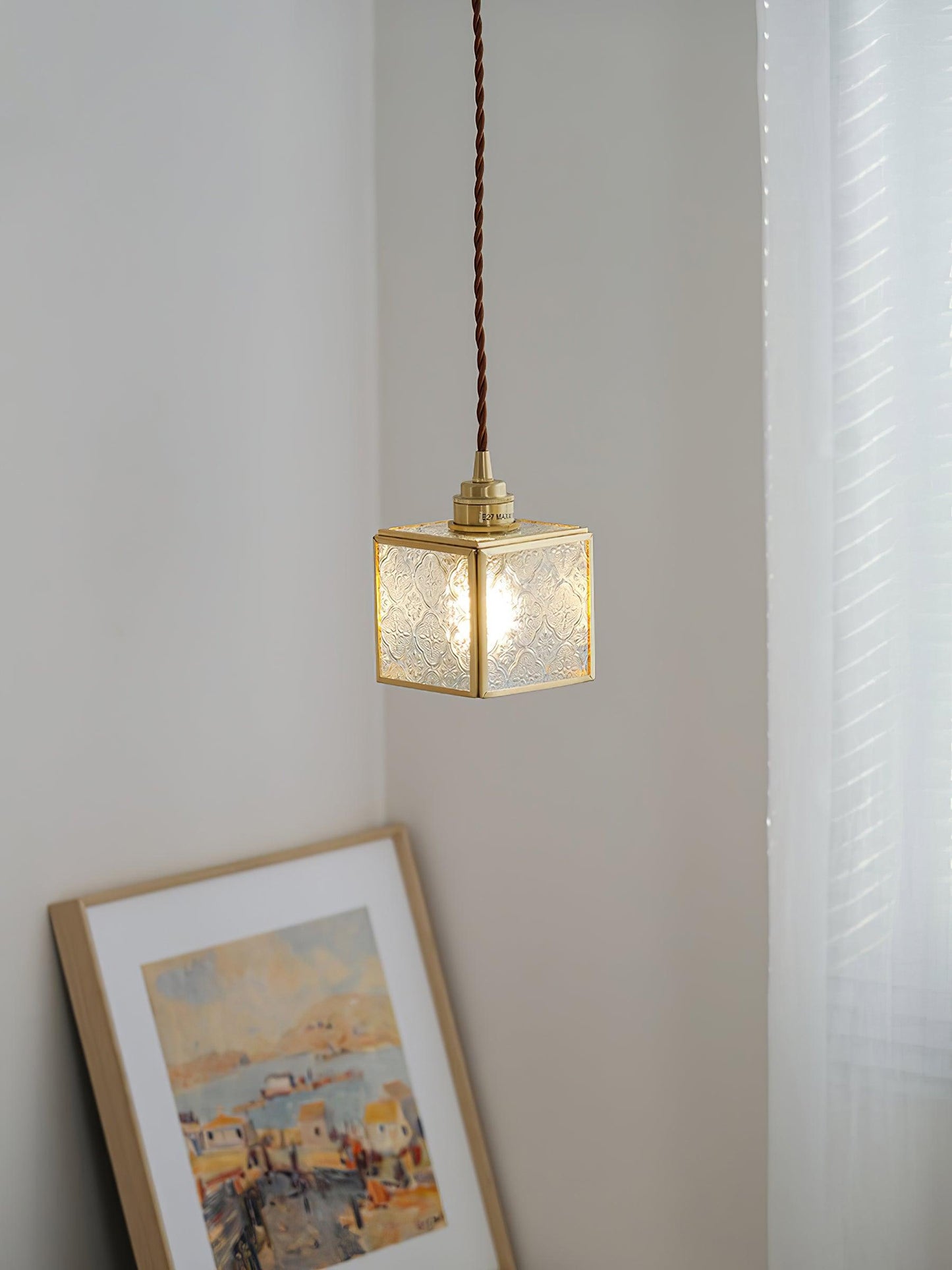 Patterned Glass Houselight Pendant Lamp