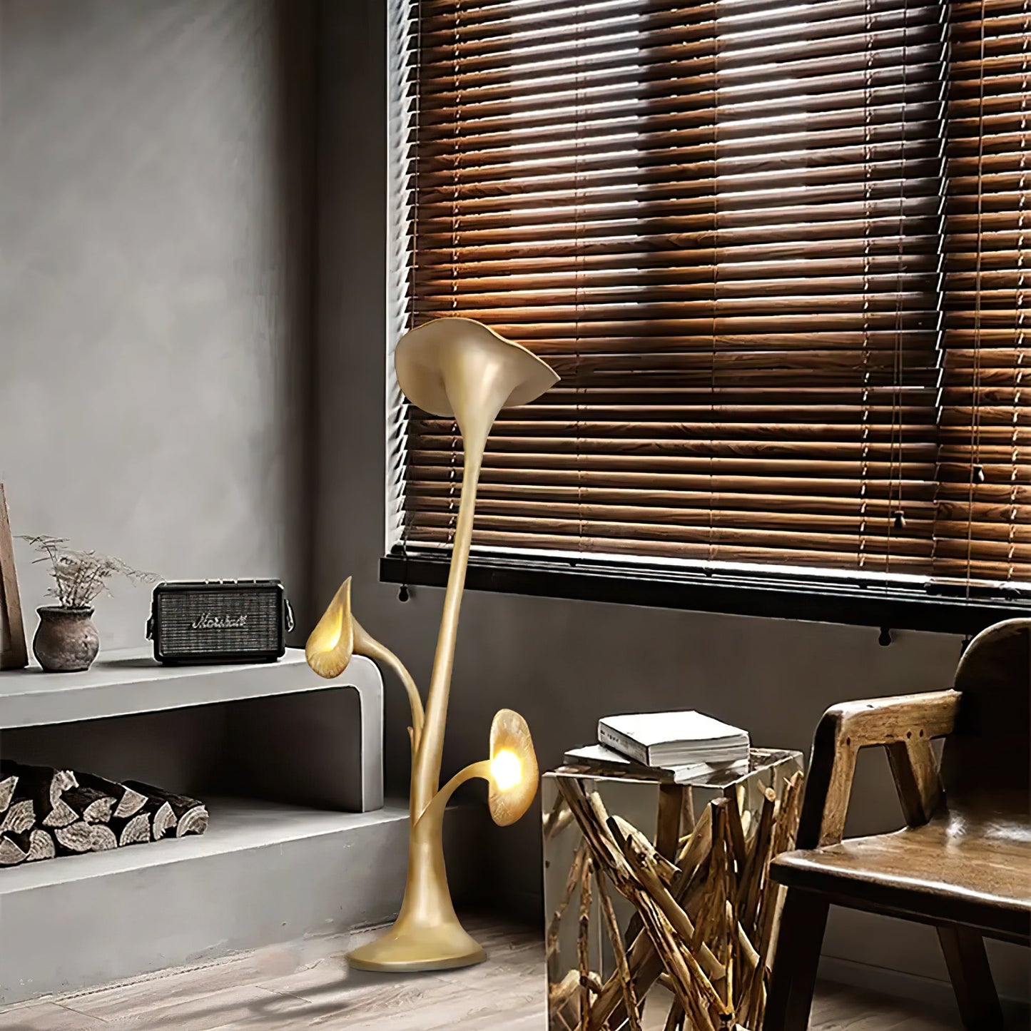 Petunia Sculpture Torchiere Lamp Floor Lamp