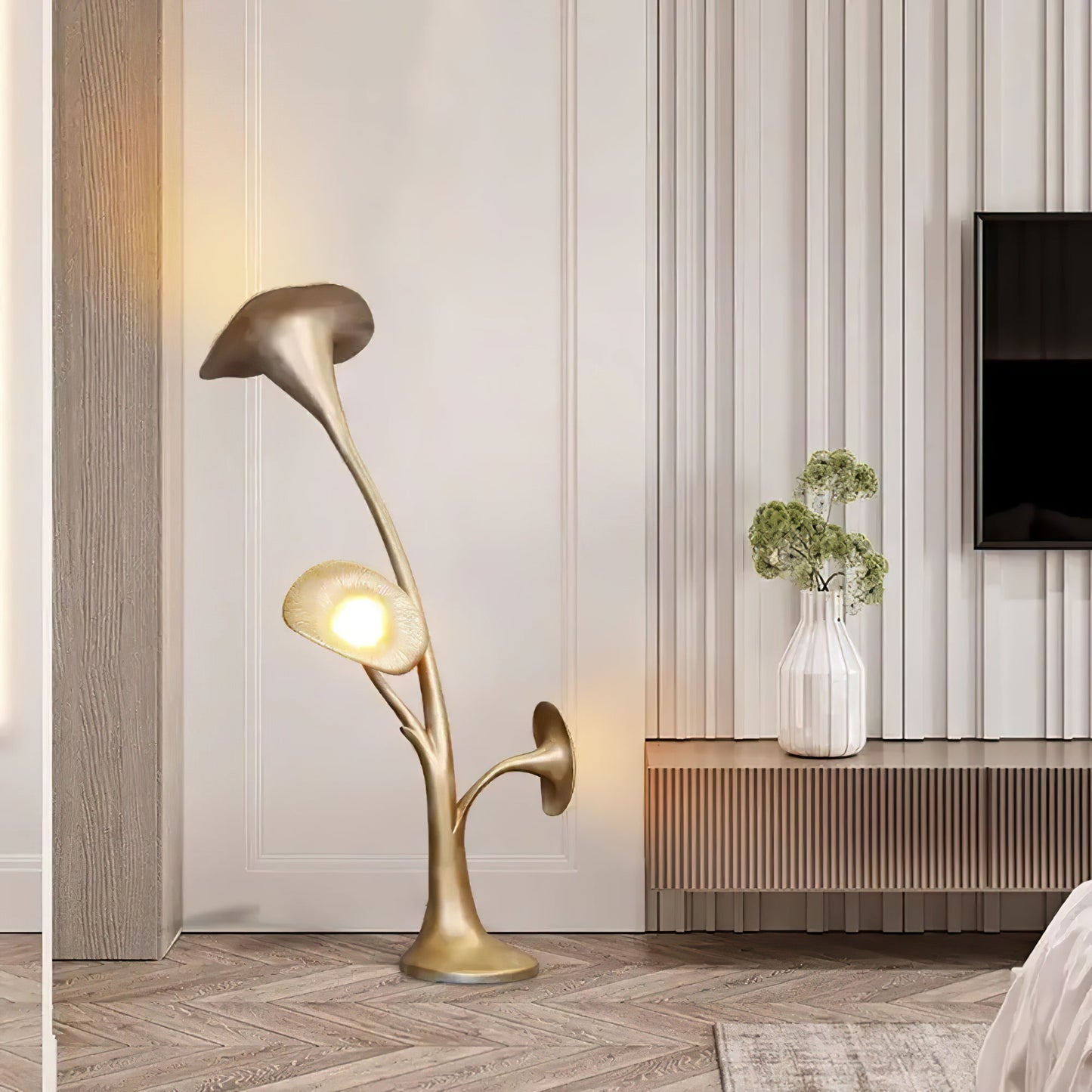 Petunia Sculpture Torchiere Lamp Floor Lamp