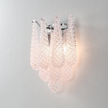Pink Waffle Bracket light Wall Sconce