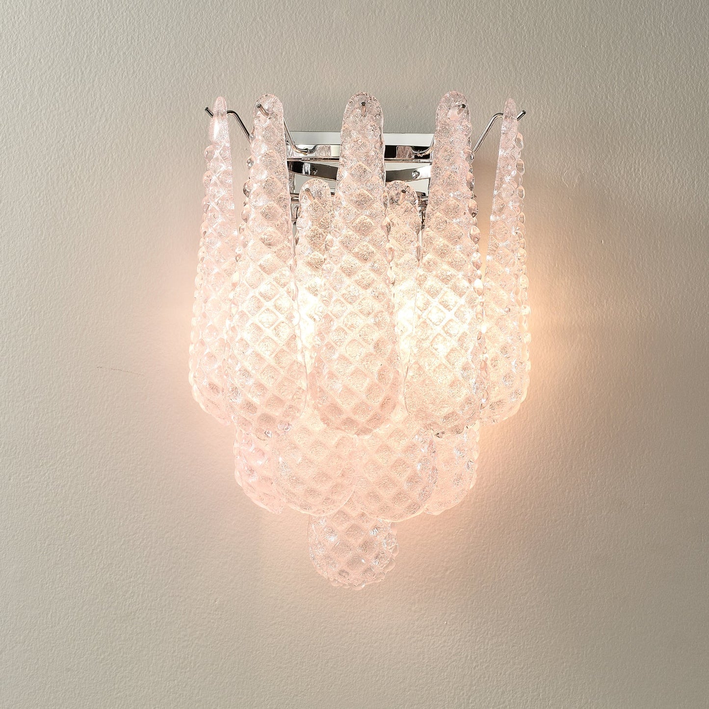 Pink Waffle Bracket light Wall Sconce