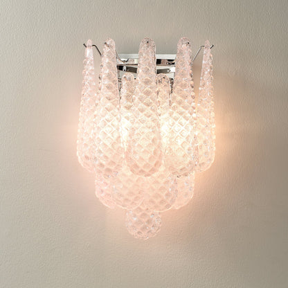 Pink Waffle Bracket light Wall Sconce