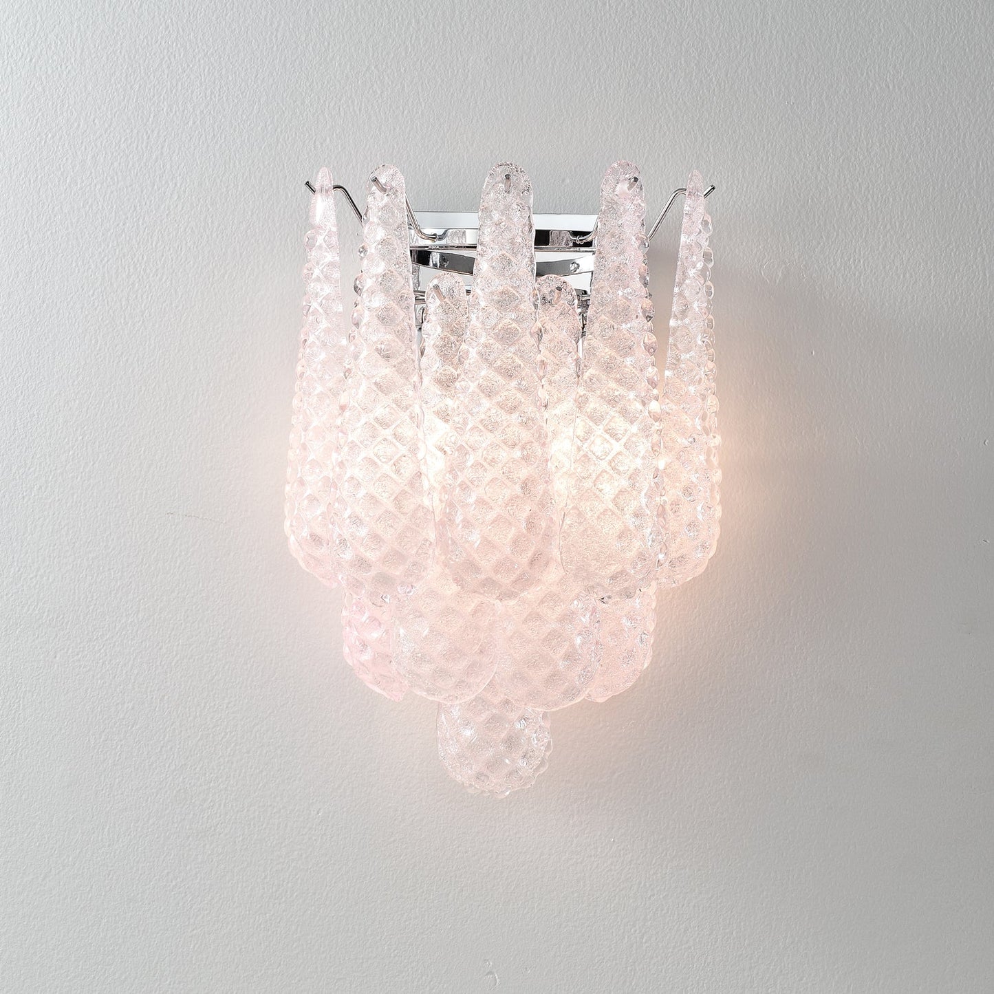 Pink Waffle Bracket light Wall Sconce