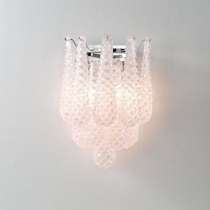 Pink Waffle Bracket light Wall Sconce