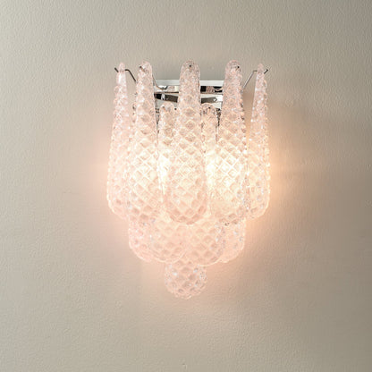Pink Waffle Bracket light Wall Sconce