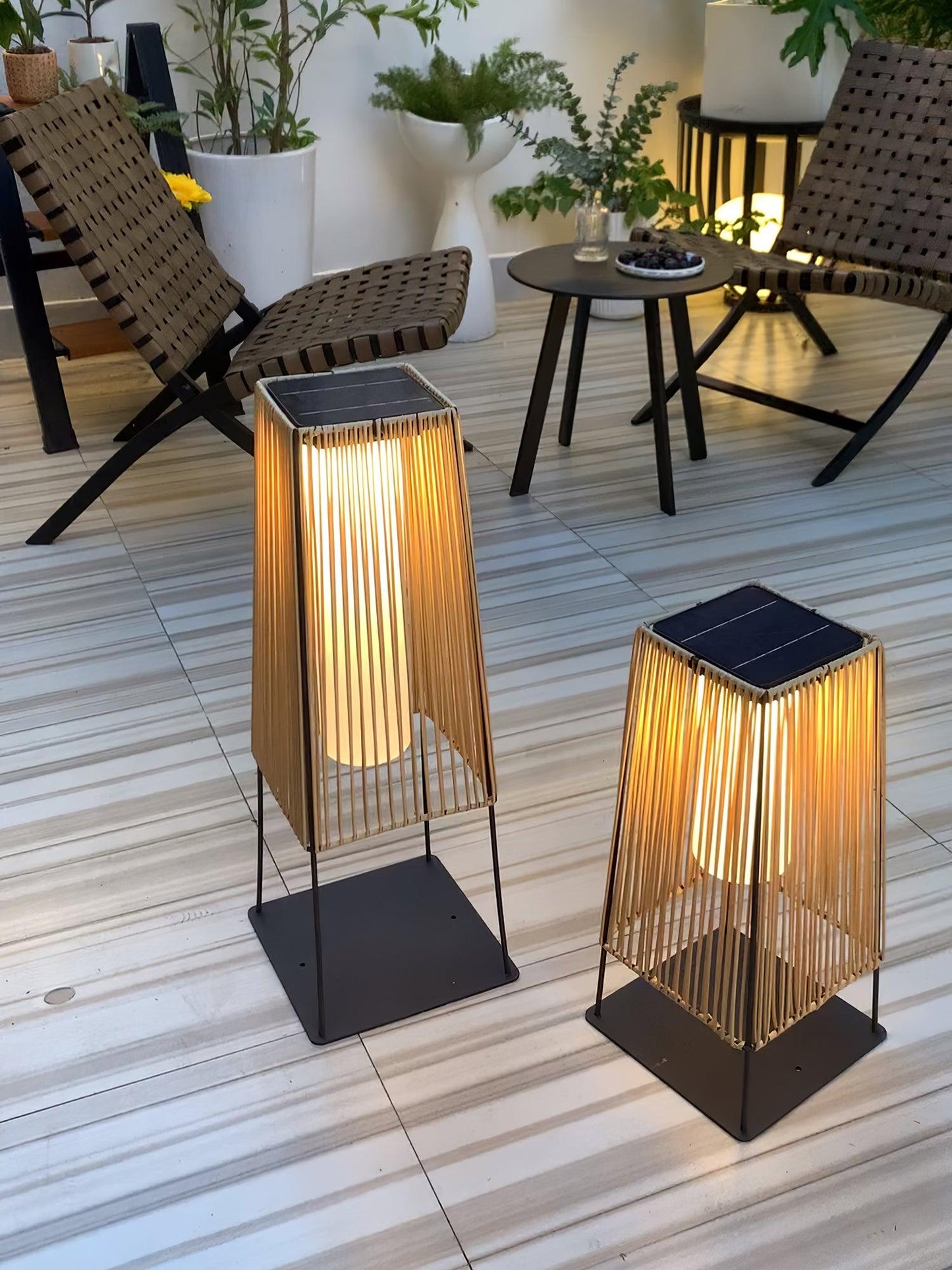 Plastic Rattan Architectural light Outdoor Post Light