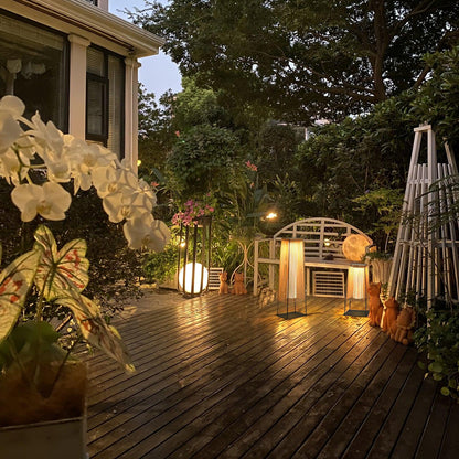 Plastic Rattan Architectural light Outdoor Post Light