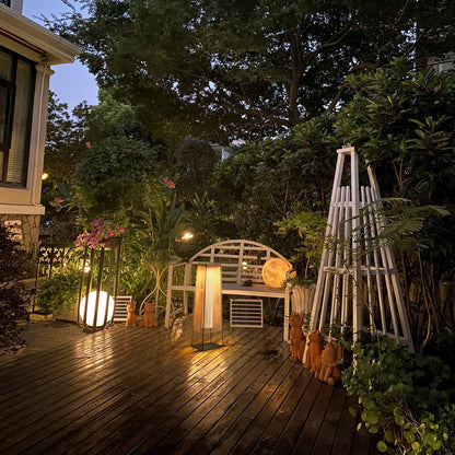 Plastic Rattan Architectural light Outdoor Post Light