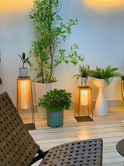 Plastic Rattan Architectural light Outdoor Post Light