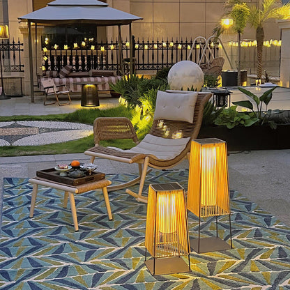 Plastic Rattan Architectural light Outdoor Post Light