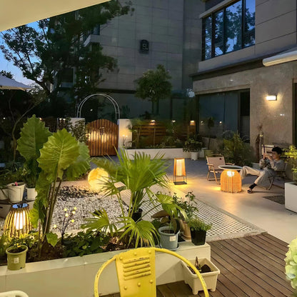 Plastic Rattan Architectural light Outdoor Post Light