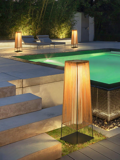 Plastic Rattan Architectural light Outdoor Post Light