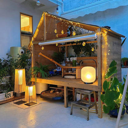 Plastic Rattan Architectural light Outdoor Post Light