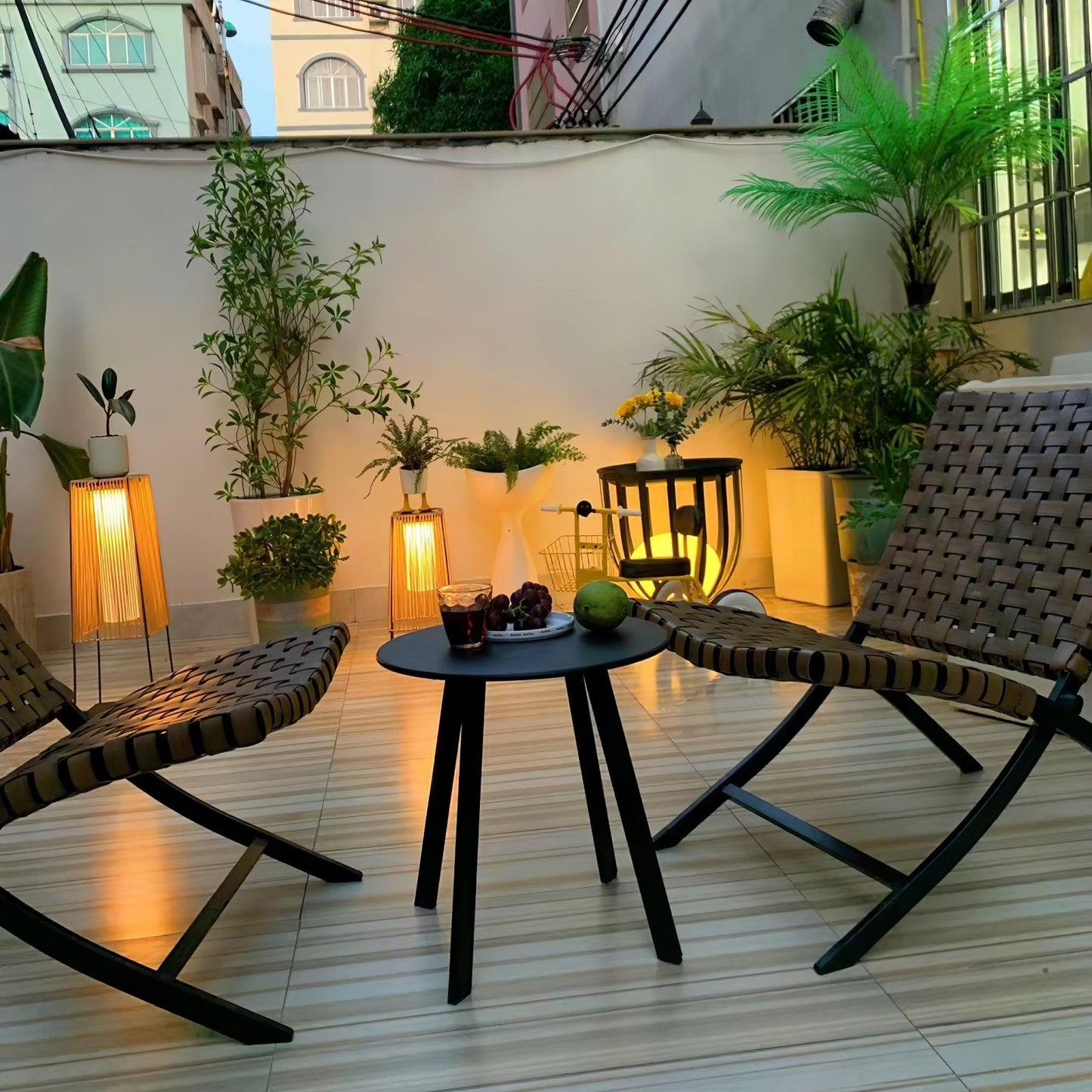 Plastic Rattan Architectural light Outdoor Post Light