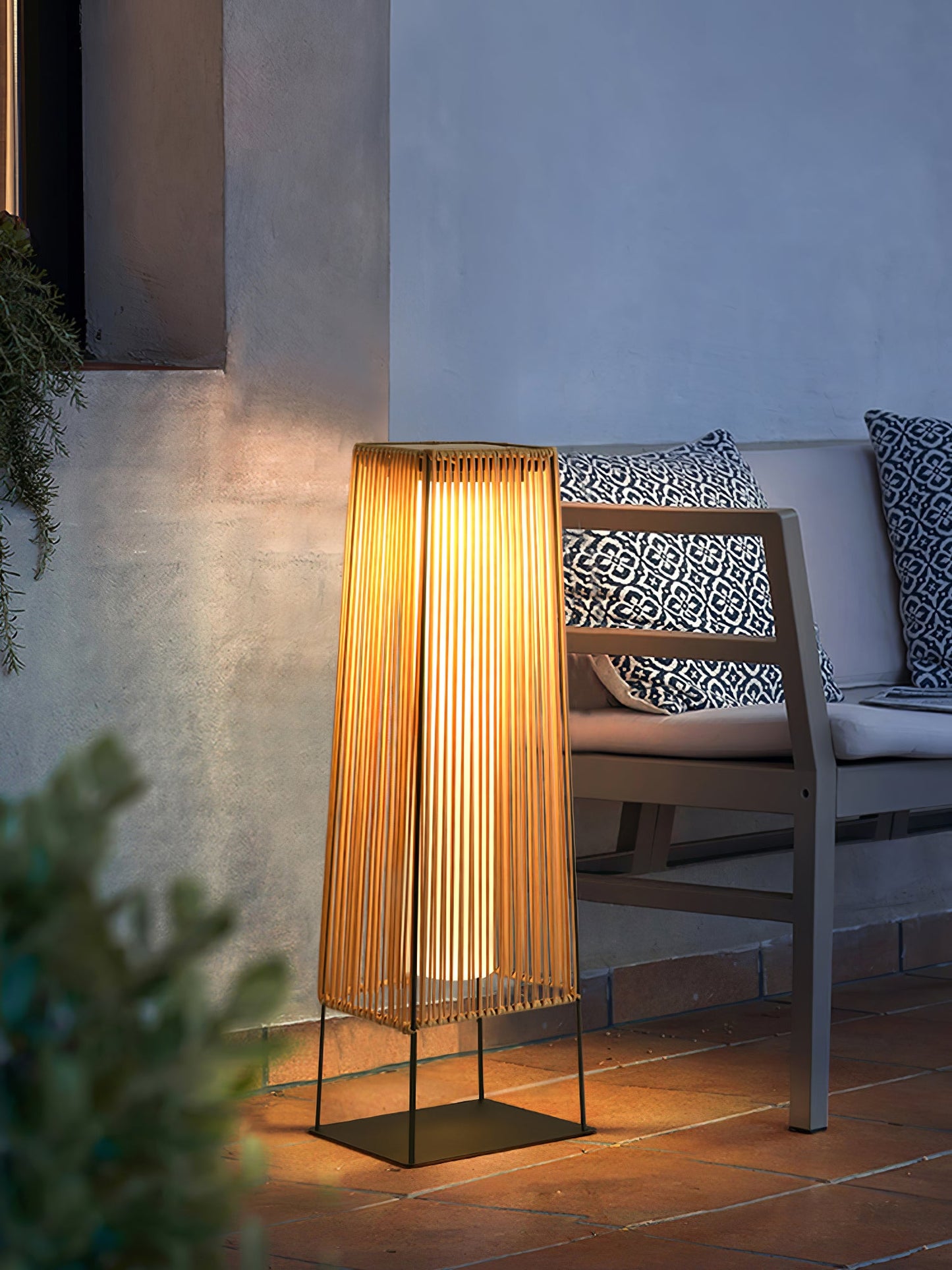 Plastic Rattan Architectural light Outdoor Post Light
