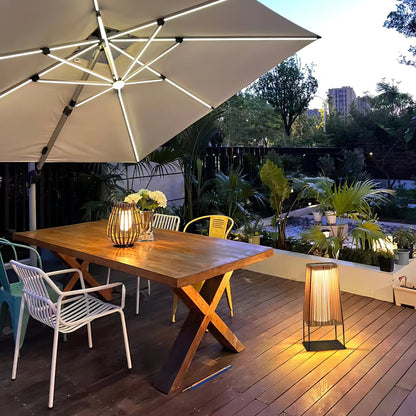 Plastic Rattan Architectural light Outdoor Post Light