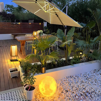 Plastic Rattan Architectural light Outdoor Post Light