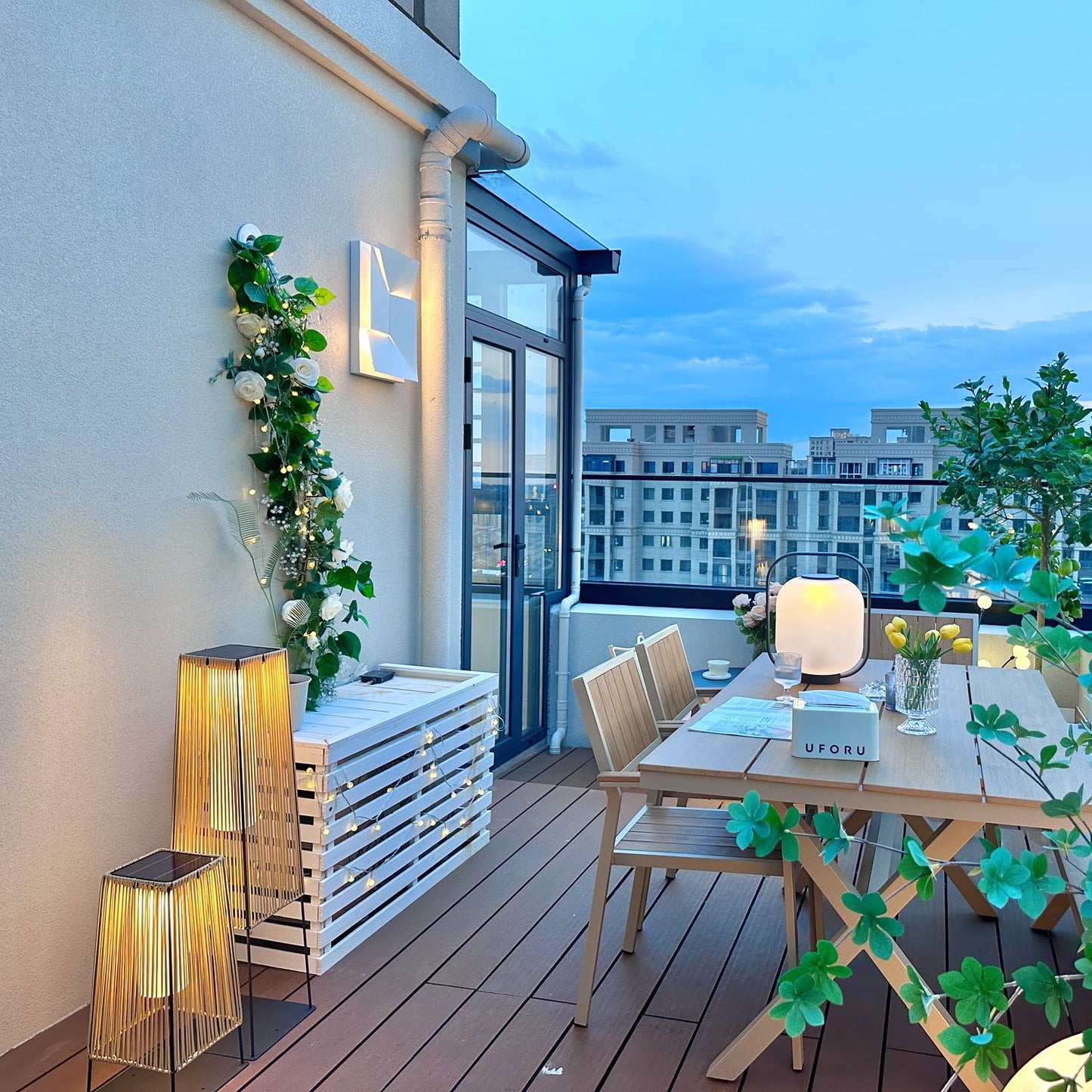 Plastic Rattan Architectural light Outdoor Post Light