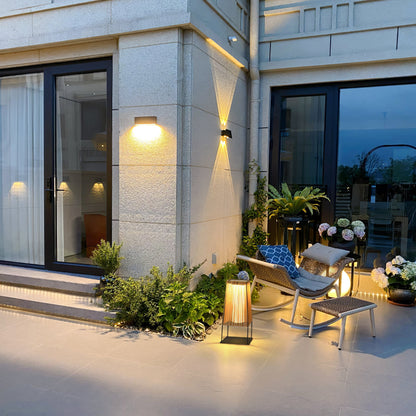 Plastic Rattan Architectural light Outdoor Post Light