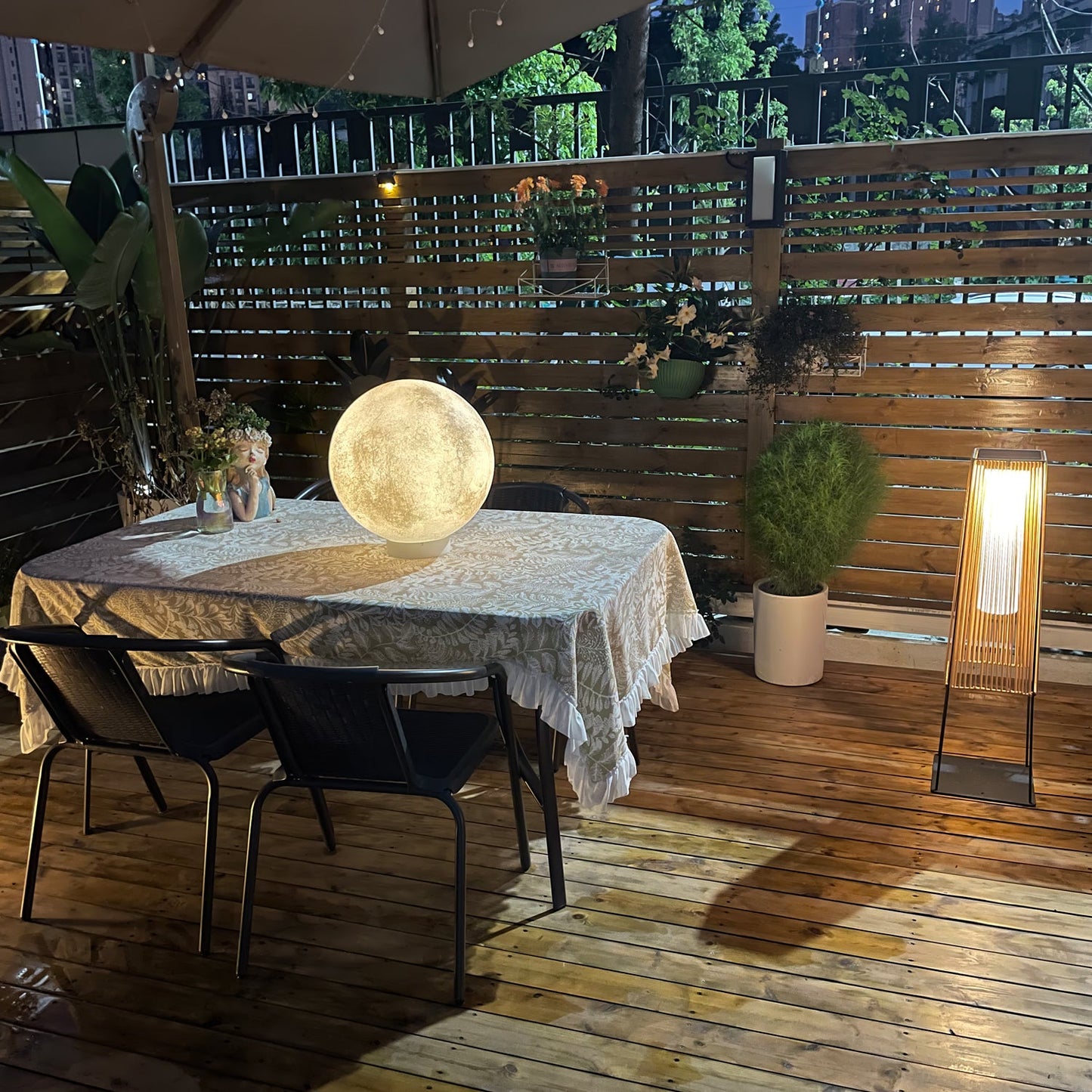 Plastic Rattan Architectural light Outdoor Post Light