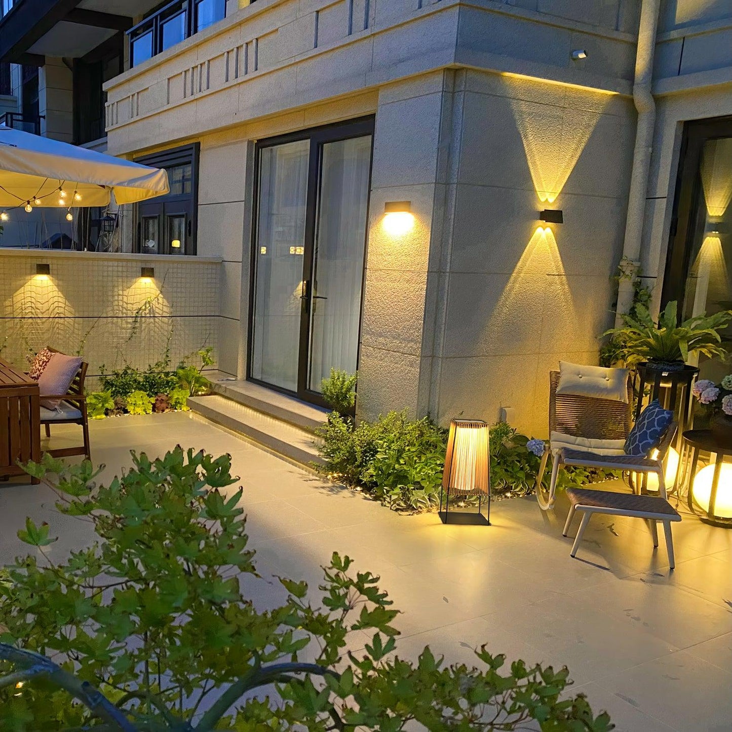 Plastic Rattan Architectural light Outdoor Post Light