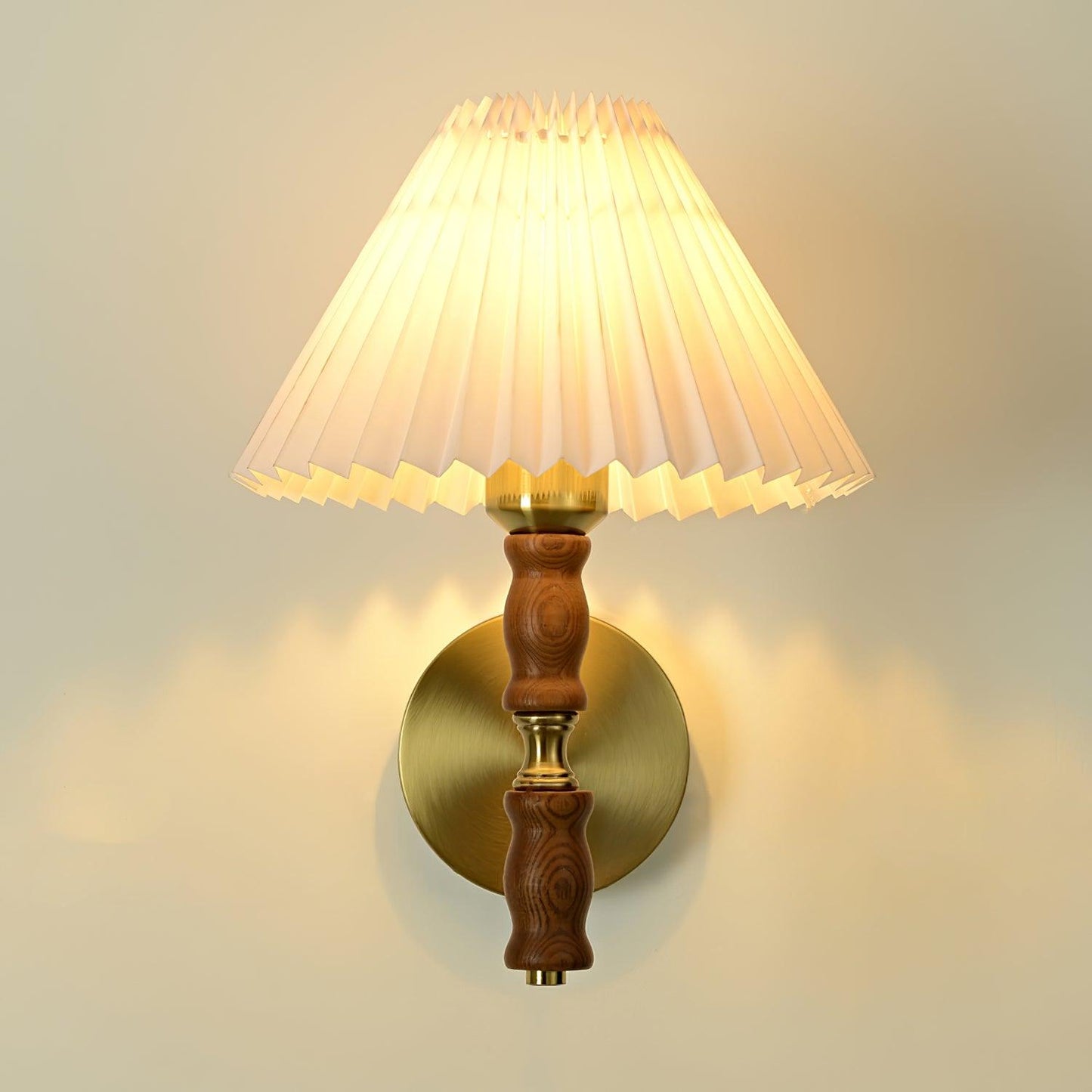 Pleated Walnut Wall light fixture Wall Light