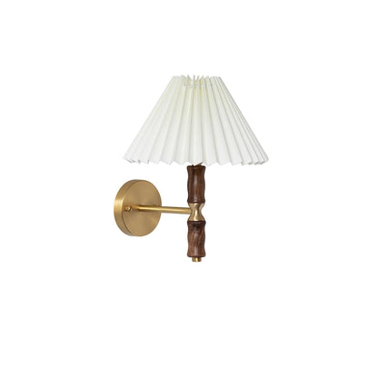 Pleated Walnut Wall light fixture Wall Light
