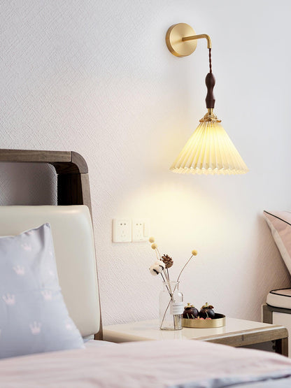 Pleated Wooden Wall light fixture Wall Lamp