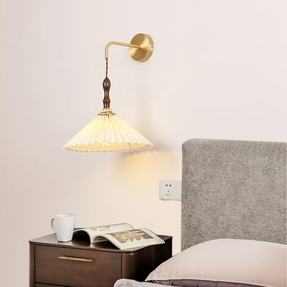 Pleated Wooden Wall light fixture Wall Lamp
