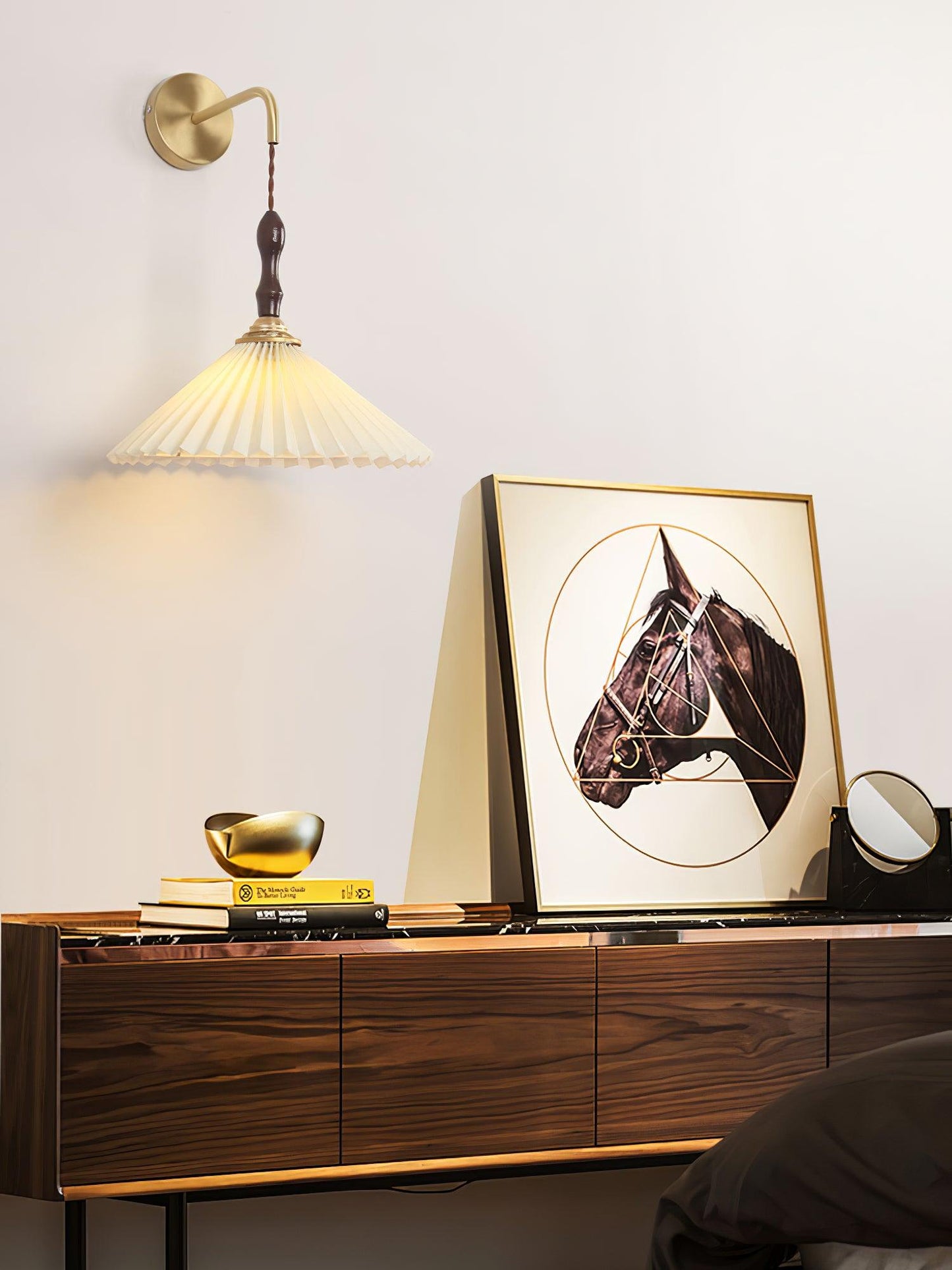 Pleated Wooden Wall light fixture Wall Lamp