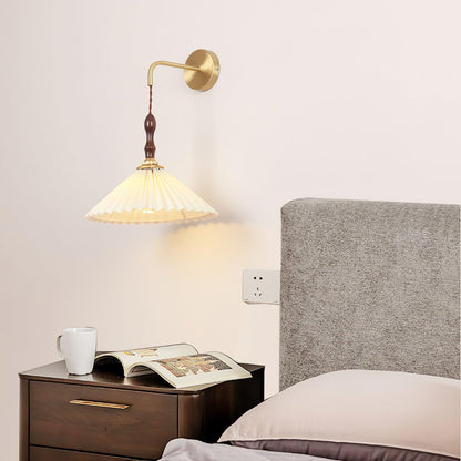Pleated Wooden Wall light fixture Wall Lamp