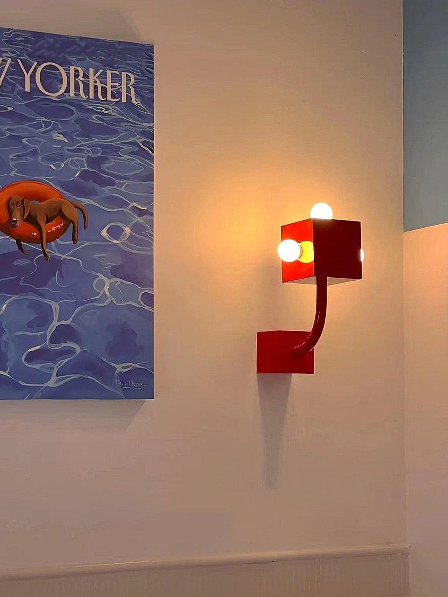 Red Cube Wall light Wall Lamp